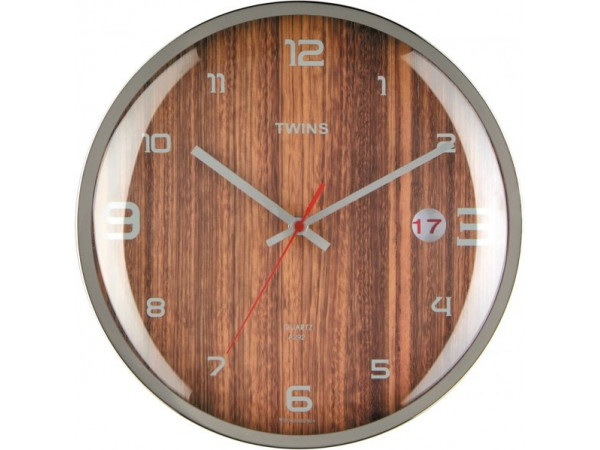 Hodiny na stenu Twins 292 wenge 30cm Hodiny na stenu Twins 292 wenge 30cm