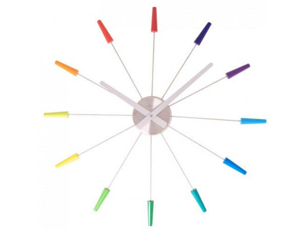 Hodiny na stenu Nextime PLUG INN Farebné 60cm Hodiny na stenu Nextime PLUG INN Farebné 60cm