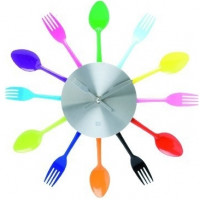 Kuchynské nástenné hodiny Príbor farebné 36cm Kuchynské nástenné hodiny Príbor farebné 36cm