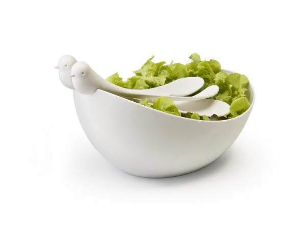 Misa s nástrojmi Qualy Sparrow Salad Bowl, biela-biela