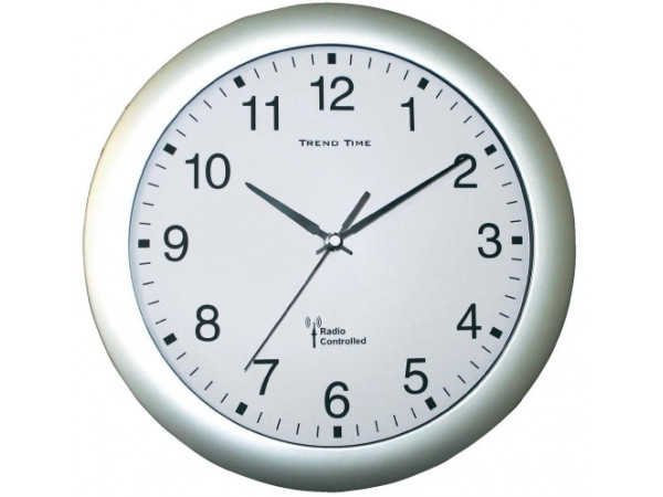 Nástenné hodiny DCF, strieborná 30 cm, Nástenné hodiny DCF, strieborná 30 cm,
