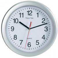 Nástenné hodiny Trend Time strieborné 25 cm,