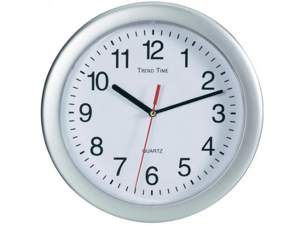 Nástenné hodiny Trend Time strieborné 25 cm, Nástenné hodiny Trend Time strieborné 25 cm,