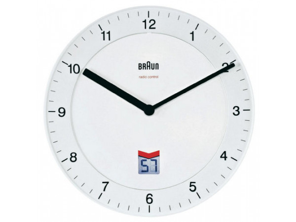 Nástenné hodiny DCF Braun, biele 20cm Nástenné hodiny DCF Braun, biele 20cm