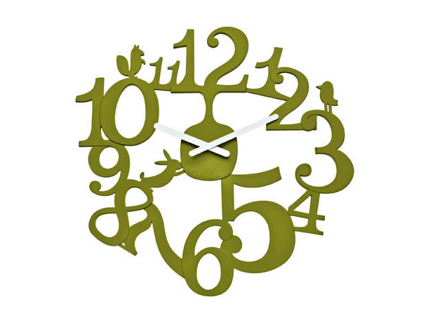 Nástenné hodiny PI:P Koziol olivová, 45cm