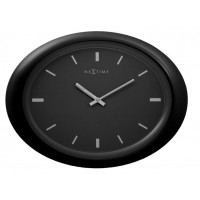 Nástenné hodiny Nextime Ovál čierne 40cm Nástenné hodiny Nextime Ovál čierne 40cm