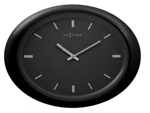 Nástenné hodiny Nextime Ovál čierne 40cm