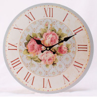 Nástenné hodiny HLC, 4 roses, 34cm Nástenné hodiny HLC, 4 roses, 34cm