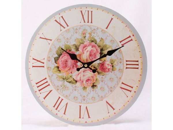Nástenné hodiny HLC, 4 roses, 34cm Nástenné hodiny HLC, 4 roses, 34cm