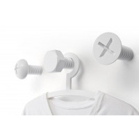 Nástenné vešiaky Qualy Screw Collection, biele Nástenné vešiaky Qualy Screw Collection, biele