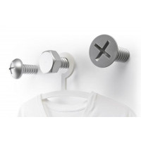 Nástenné vešiaky Qualy Screw Collection, strieborné Nástenné vešiaky Qualy Screw Collection, strieborné