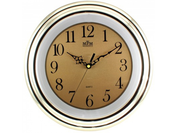 Nástenné hodiny MPM, 2443.80.SW - zlatá, 34cm Nástenné hodiny MPM, 2443.80.SW - zlatá, 34cm