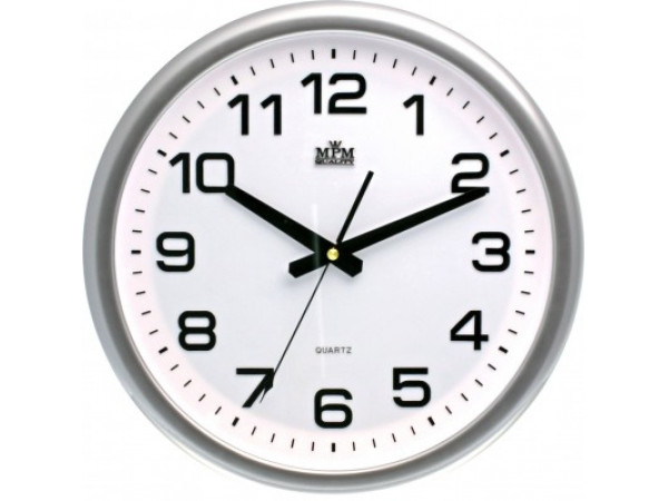 Nástenné hodiny MPM, 2450.7000.SW - strieborná/biela, 36cm Nástenné hodiny MPM, 2450.7000.SW - strieborná/biela, 36cm