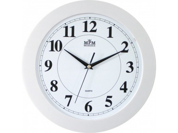 Nástenné hodiny MPM, 2460.00.SW - biela, 31cm