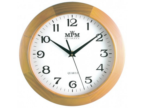 Nástenné hodiny MPM, 2470.53 - svetlé drevo, 25cm Nástenné hodiny MPM, 2470.53 - svetlé drevo, 25cm