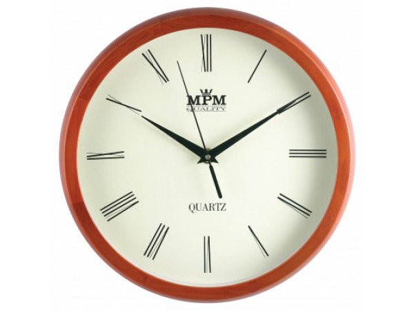 Nástenné hodiny MPM, 2471.51.W - hnedá svetlá, 27cm Nástenné hodiny MPM, 2471.51.W - hnedá svetlá, 27cm