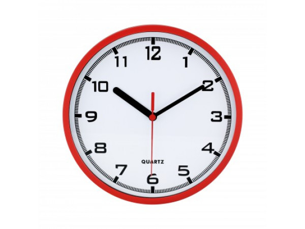 Nástenné hodiny MPM, 2477.20 - červená, 20cm Nástenné hodiny MPM, 2477.20 - červená, 20cm