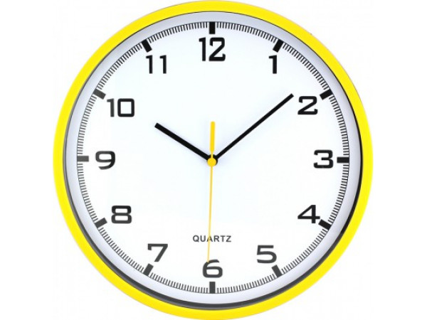 Nástenné hodiny MPM, 2478.10.A - žltá, 26cm Nástenné hodiny MPM, 2478.10.A - žltá, 26cm
