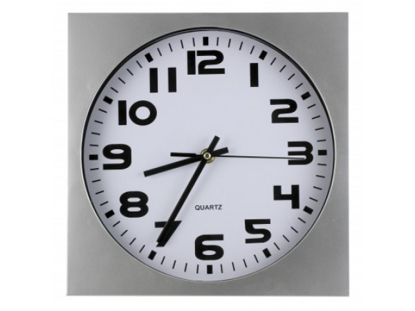 Nástenné hodiny MPM, 2500.7000 - strieborná/biela, 26cm