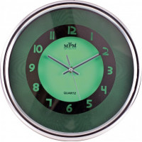 Nástenné hodiny MPM, 2522.4070 - zelená/strieborná, 31cm