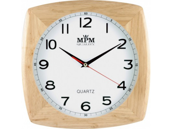 Nástenné hodiny MPM, 2533.51.W - hnedá svetlá, 29cm Nástenné hodiny MPM, 2533.51.W - hnedá svetlá, 29cm