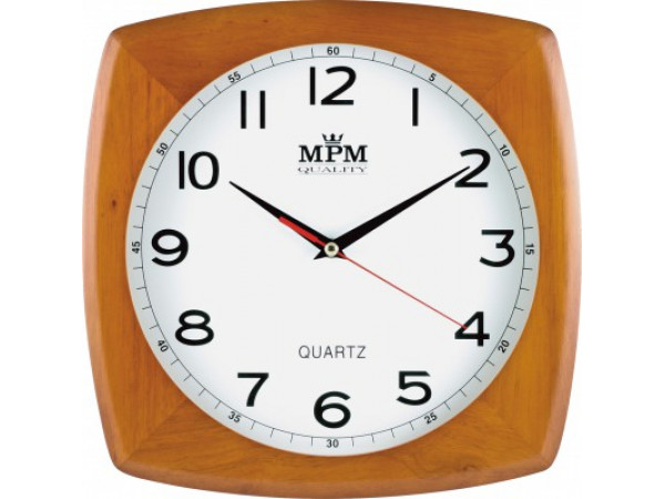 Nástenné hodiny MPM, 2533.52.W - hnedá tmavá, 29cm Nástenné hodiny MPM, 2533.52.W - hnedá tmavá, 29cm