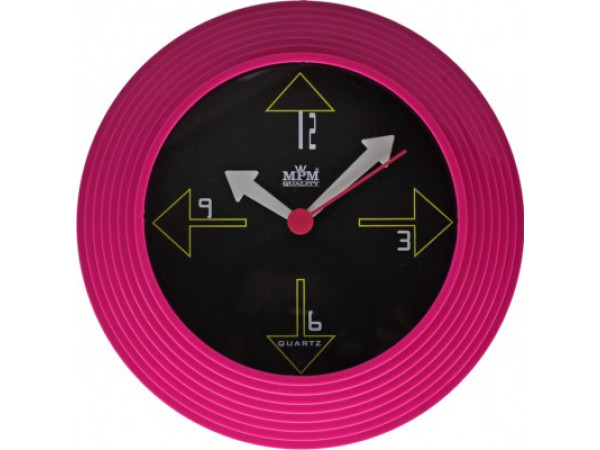 Nástenné hodiny MPM, 2690.23 - ružová, 25cm Nástenné hodiny MPM, 2690.23 - ružová, 25cm