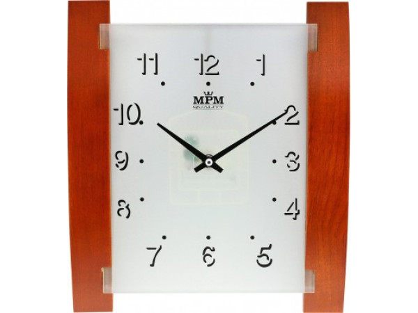 Nástenné hodiny MPM, 2704.50 - hnedá, 31cm