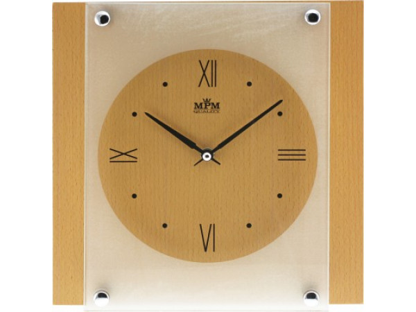Nástenné hodiny MPM, 2706.53 - svetlé drevo, 26cm Nástenné hodiny MPM, 2706.53 - svetlé drevo, 26cm