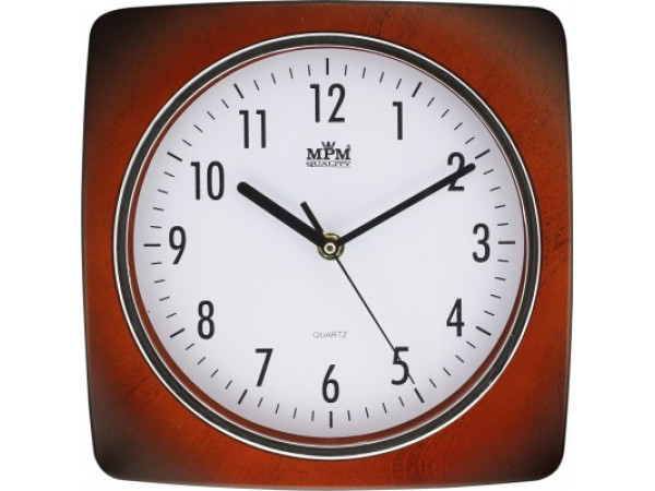 Nástenné hodiny MPM, 2807.52 - hnedá tmavá, 24cm Nástenné hodiny MPM, 2807.52 - hnedá tmavá, 24cm