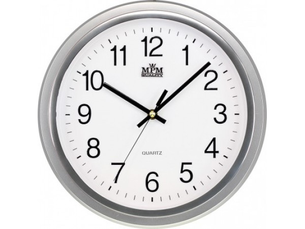 Nástenné hodiny MPM, 2927.70.SW - strieborná, 30cm Nástenné hodiny MPM, 2927.70.SW - strieborná, 30cm
