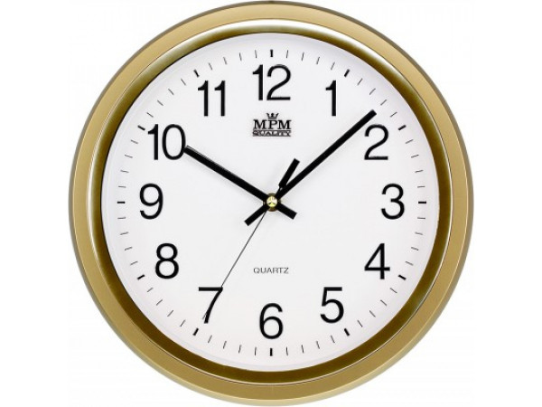 Nástenné hodiny MPM, 2927.80.SW - zlatá, 30cm Nástenné hodiny MPM, 2927.80.SW - zlatá, 30cm