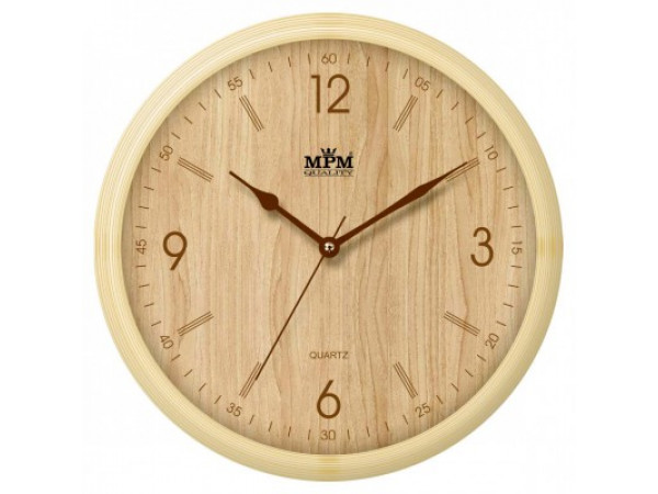 Nástenné hodiny MPM, 2973.51.YB - hnedá svetlá, 25cm Nástenné hodiny MPM, 2973.51.YB - hnedá svetlá, 25cm
