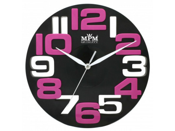 Nástenné hodiny MPM, 3064.90 - čierna, 25cm Nástenné hodiny MPM, 3064.90 - čierna, 25cm