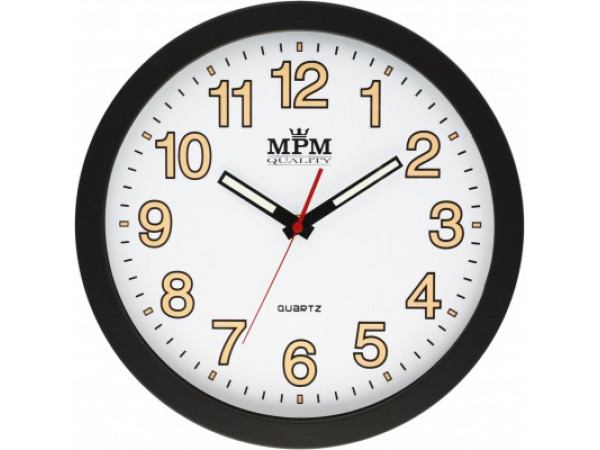 Nástenné hodiny MPM, 3104.0090 - biela/čierna, 30cm Nástenné hodiny MPM, 3104.0090 - biela/čierna, 30cm