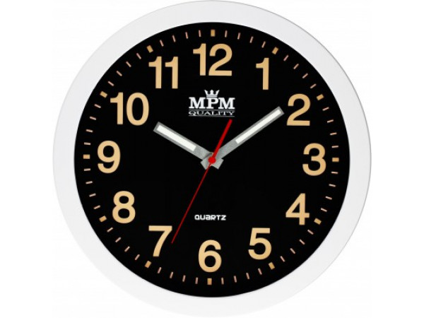 Nástenné hodiny MPM, 3104.9000 - čierna/biela, 30cm Nástenné hodiny MPM, 3104.9000 - čierna/biela, 30cm