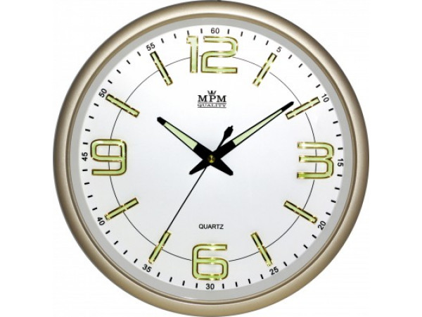 Nástenné hodiny MPM, 3170.80 - zlatá, 34cm Nástenné hodiny MPM, 3170.80 - zlatá, 34cm