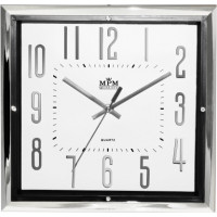 Nástenné hodiny MPM, 3172.7100 - strieborná lesklá/biela, 30cm Nástenné hodiny MPM, 3172.7100 - strieborná lesklá/biela, 30cm