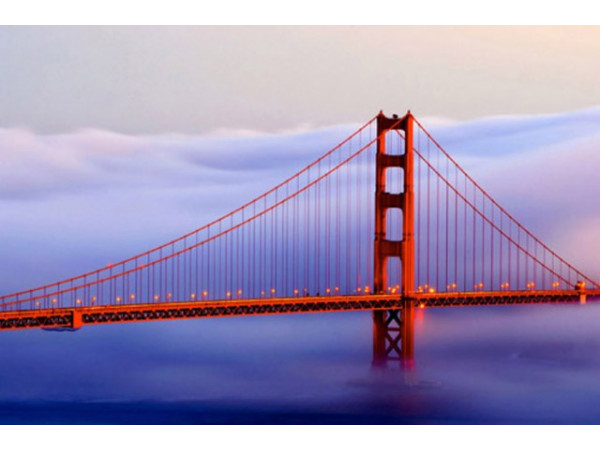 Obraz na skle 40x60cm GOLDEN GATE MOST
