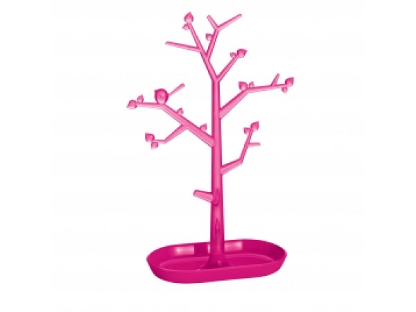 PI: P L držiak strom na drobnosti, ružová / ozdoby transp. ružov