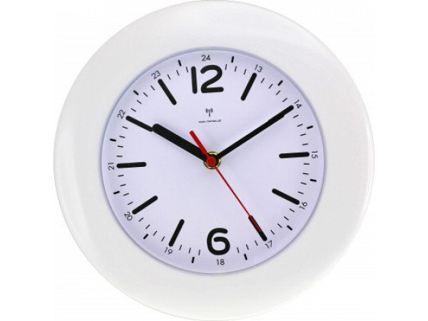 Rádiom riadené hodiny MPM, 2953.00 - biela, 25cm Rádiom riadené hodiny MPM, 2953.00 - biela, 25cm