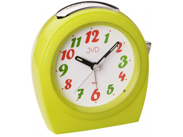 SR910.4 detský budík JVD bell žlto-zelený 11,5cm SR910.4 detský budík JVD bell žlto-zelený 11,5cm
