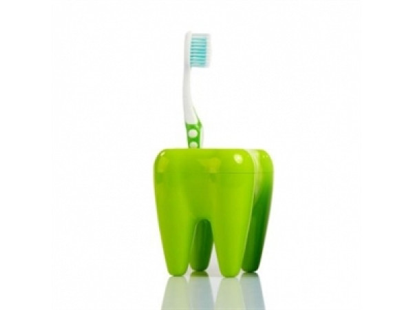 Stojan na kefky zub zelený