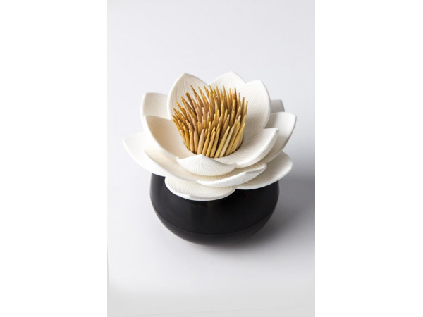 Stojanček na špáradlá Qualy Lotus Toothpick Holder, čierny-biely Stojanček na špáradlá Qualy Lotus Toothpick Holder, čierny-biely