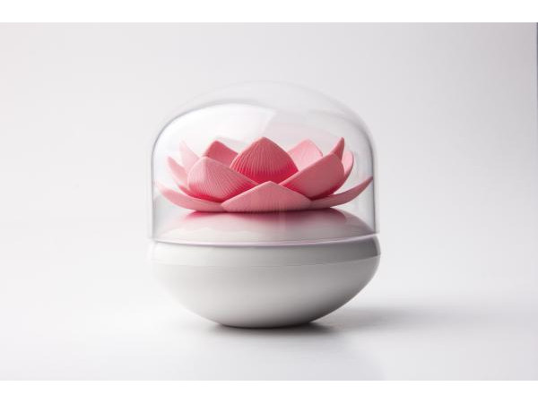 Stojanček na vatové tyčinky Qualy Lotus Cotton Bud, biely-ružový