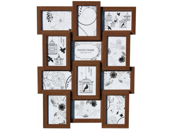 Hnedý multirám na 12 fotiek LB , 60cm Hnedý multirám na 12 fotiek LB , 60cm