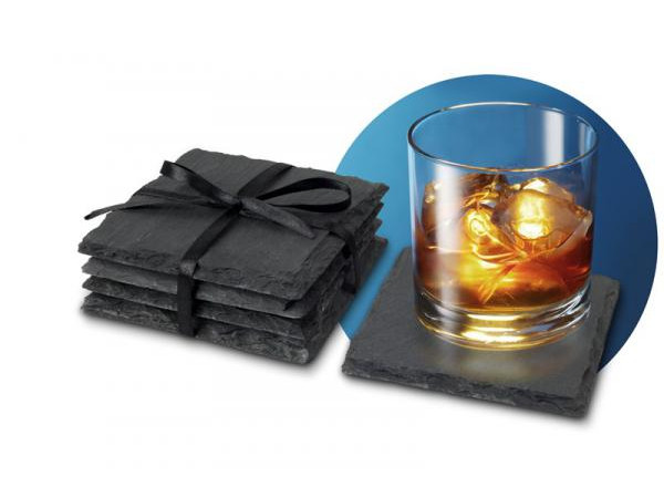 Tácky pod poháre INVOTIS Slate, 4ks