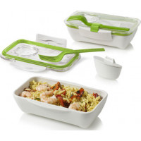 Lunch box BLACK-BLUM Bento, 500ml, biely / zelený Lunch box BLACK-BLUM Bento, 500ml, biely / zelený