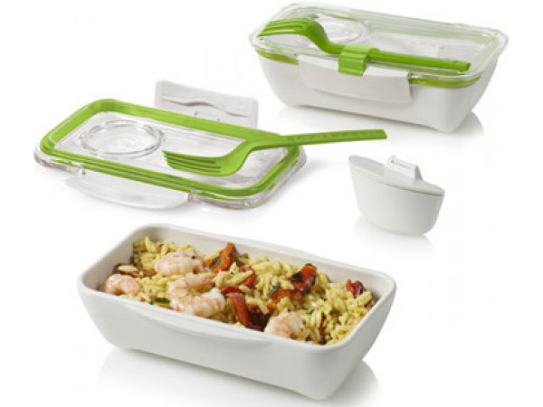 Lunch box BLACK-BLUM Bento, 500ml, biely / zelený Lunch box BLACK-BLUM Bento, 500ml, biely / zelený