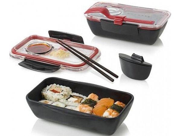 Lunch box BLACK-BLUM Bento, 500ml, čierný/červený Lunch box BLACK-BLUM Bento, 500ml, čierný/červený